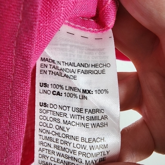 CHICO'S LINEN BUTTON FRONT BLOUSE - Picture 7 of 8